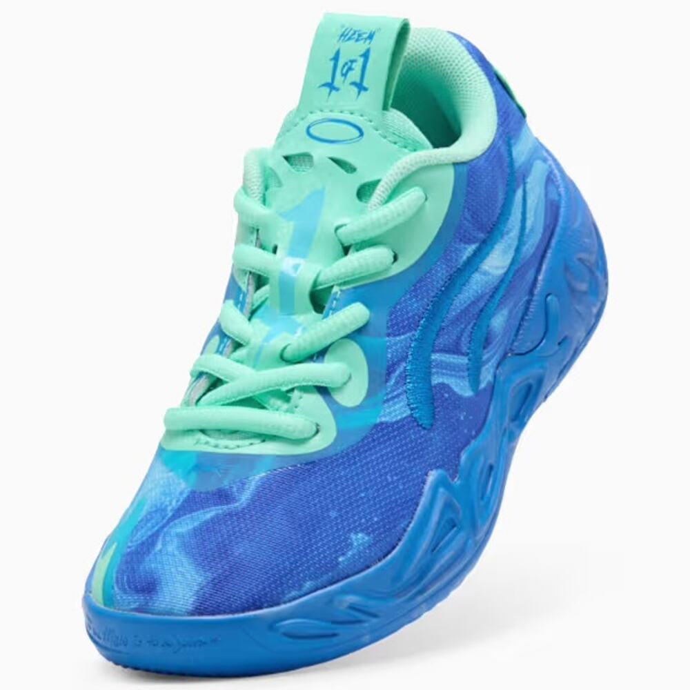 Puma MB.04 Lo Team Little Kids Basketball Shoes Blue Teal Size 4.5